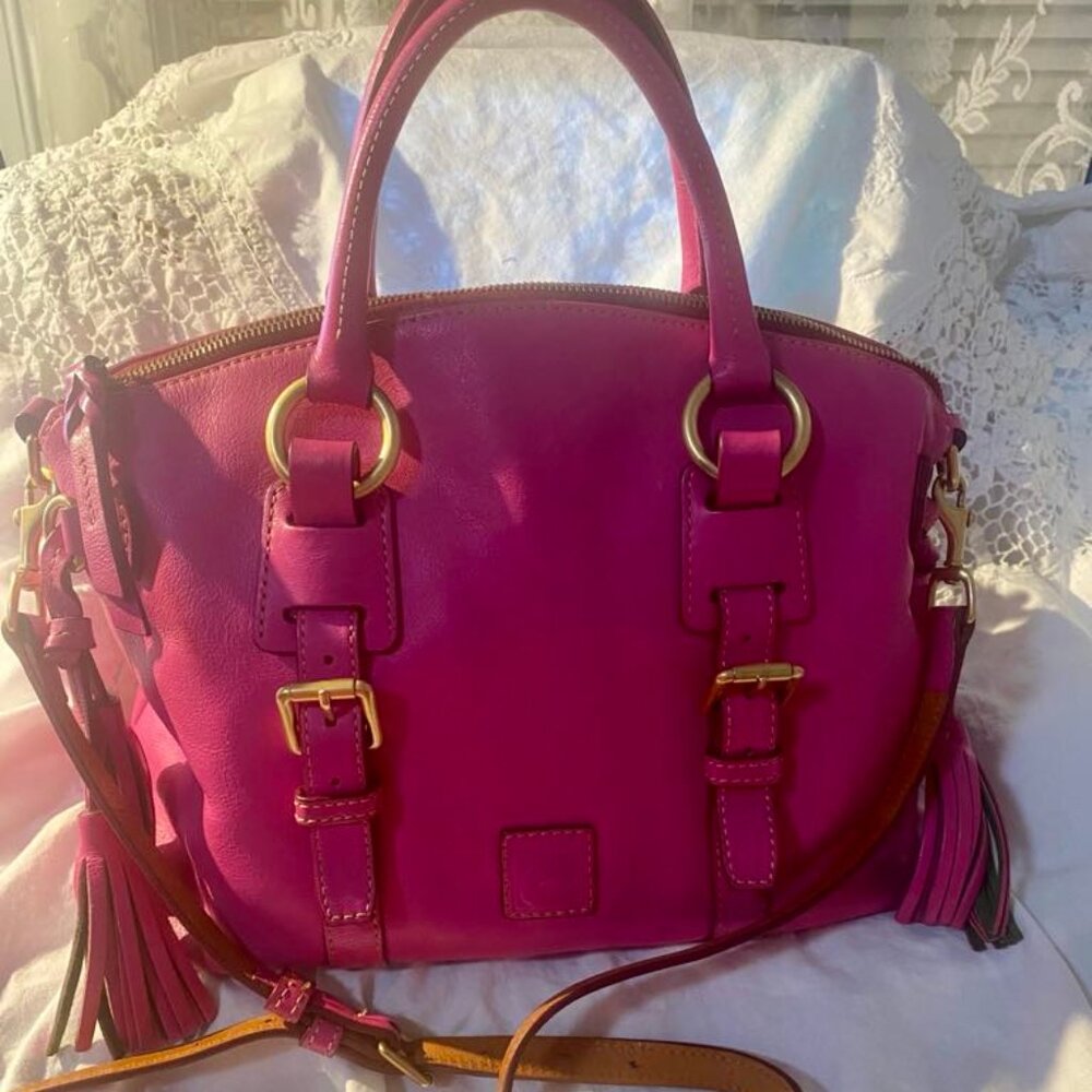 Dooney & Bourke Bristol Satchel Florentine Leather - VIOLET - EUC
